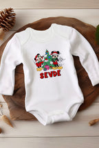 İsme Özel Mickey&Minnie Yazılı Beyaz Uzun Kollu Bebek Body nwuznzbn19