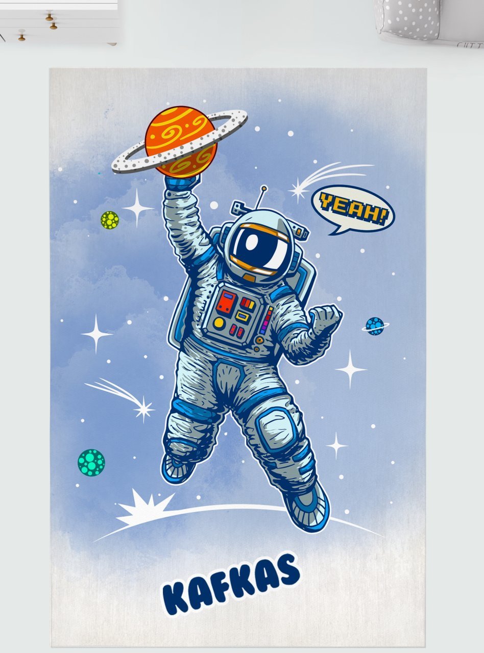 Kişiye Özel Dijital Baskı Halı Astronot