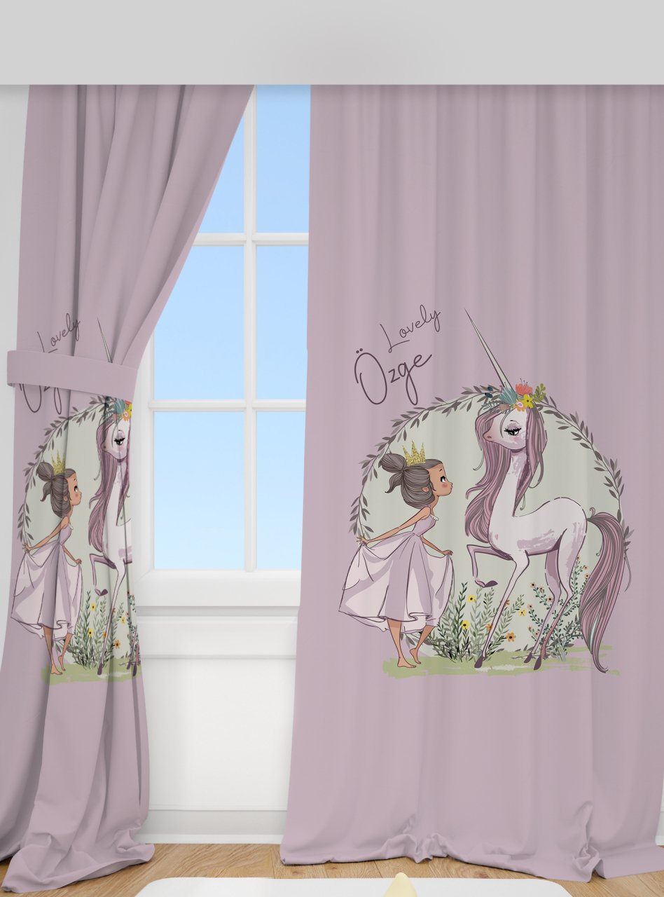 Kişiye Özel Fon Perde Unicorn Ürün ana görseli