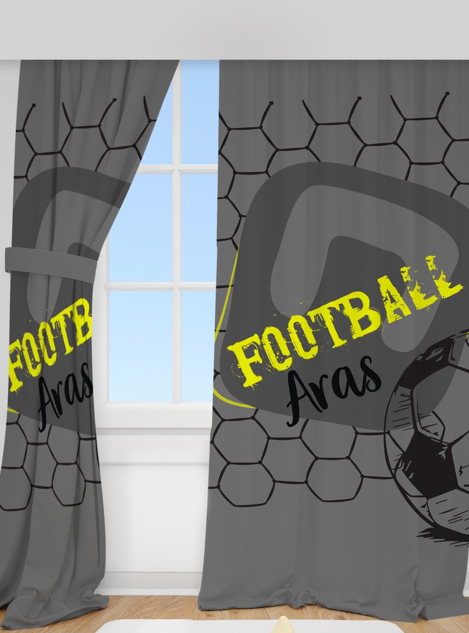 Kişiye Özel Baskılı Fon Perde Futbol