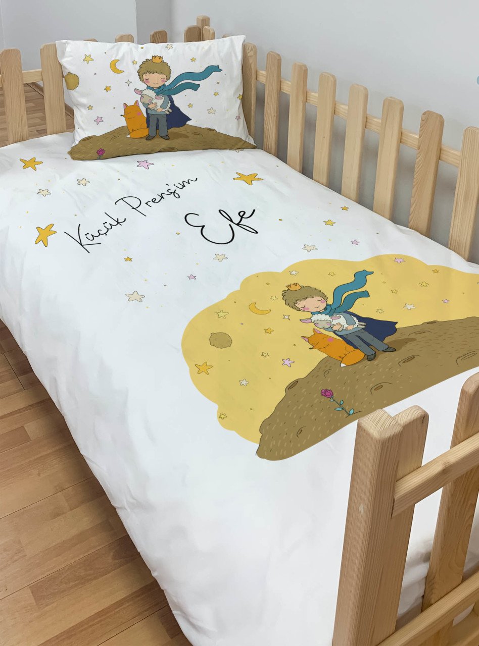 Kişiye Özel Montessori %100 Pamuk Nevresim Seti Küçük Prens Ürün ana görseli