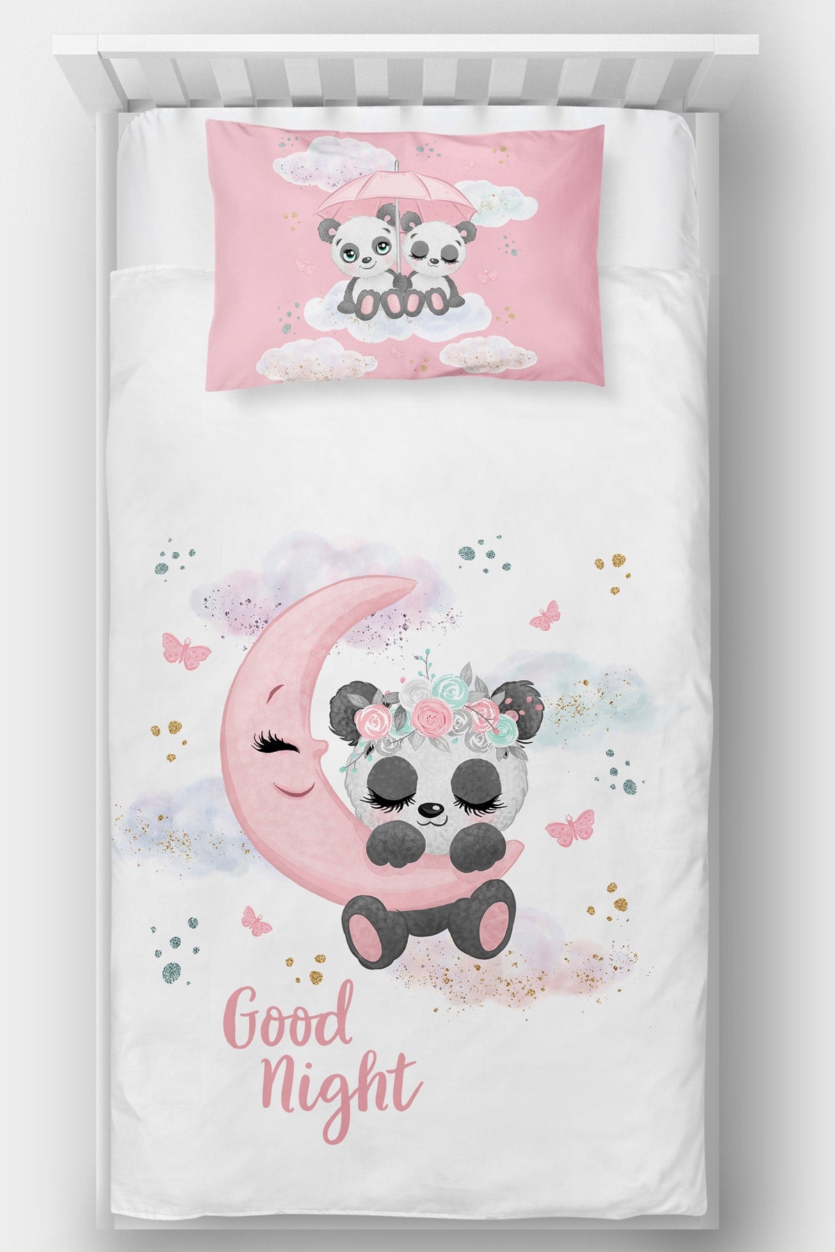 Panda Tek Kişilik Yatak Örtüsü