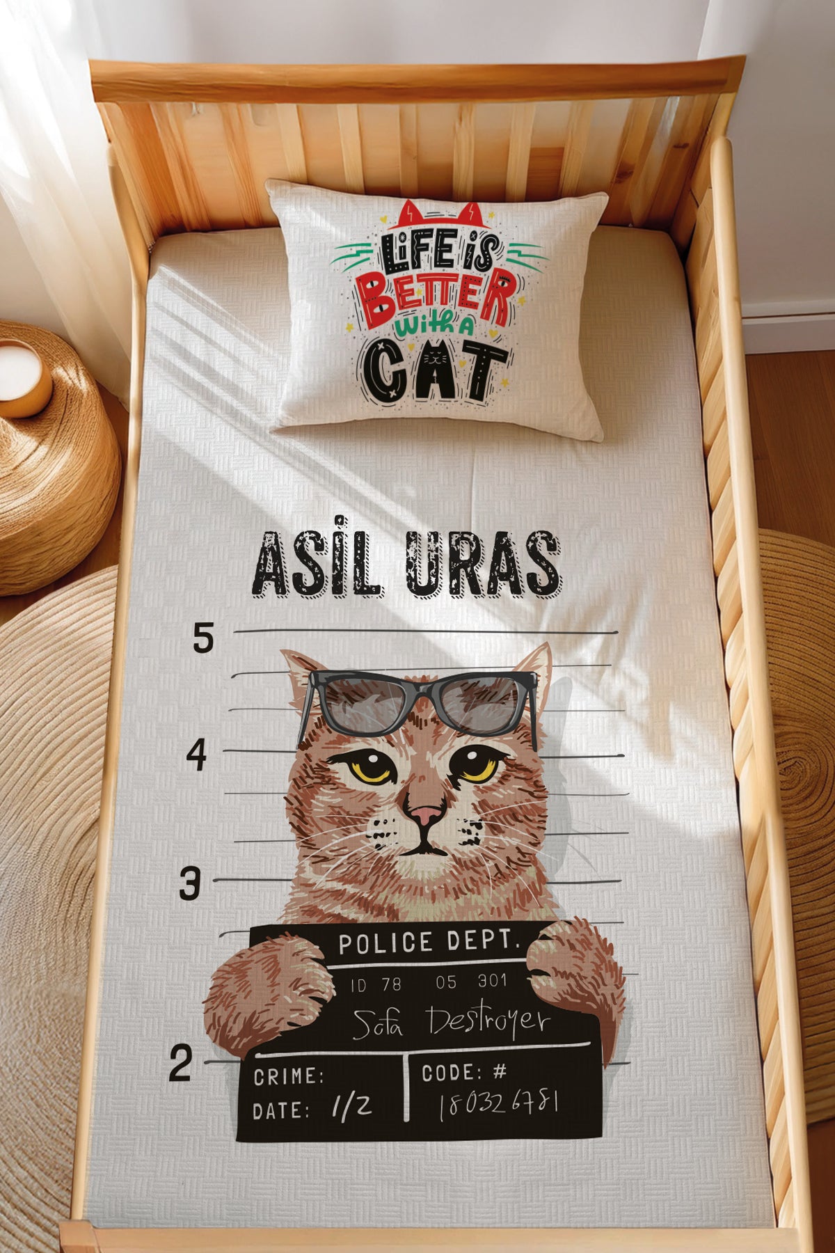 Montessori Pike Seti Jakarlı %100 Pamuk Kedi Ürün ana görseli