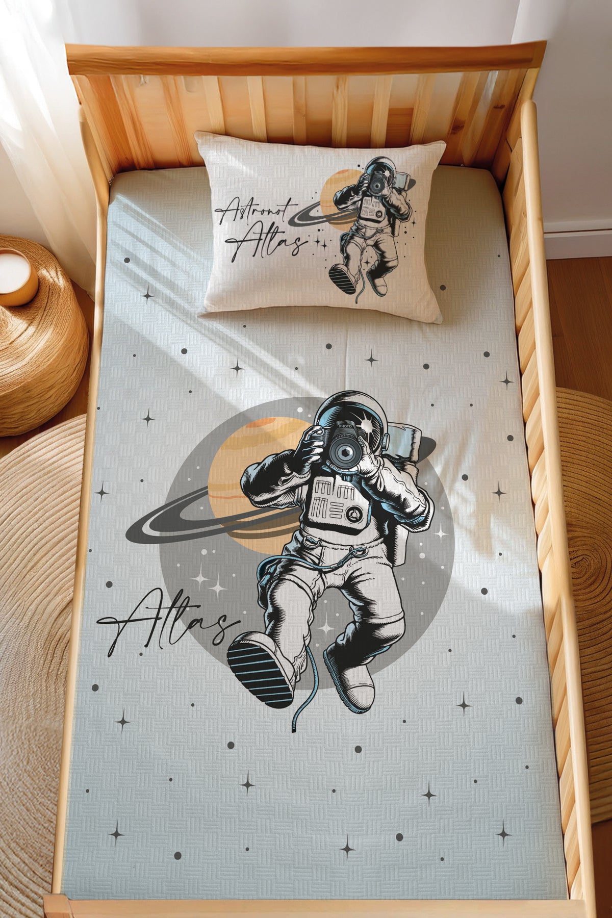 Montessori Pike Seti Jakarlı %100 Pamuk Astronot Ürün ana görseli
