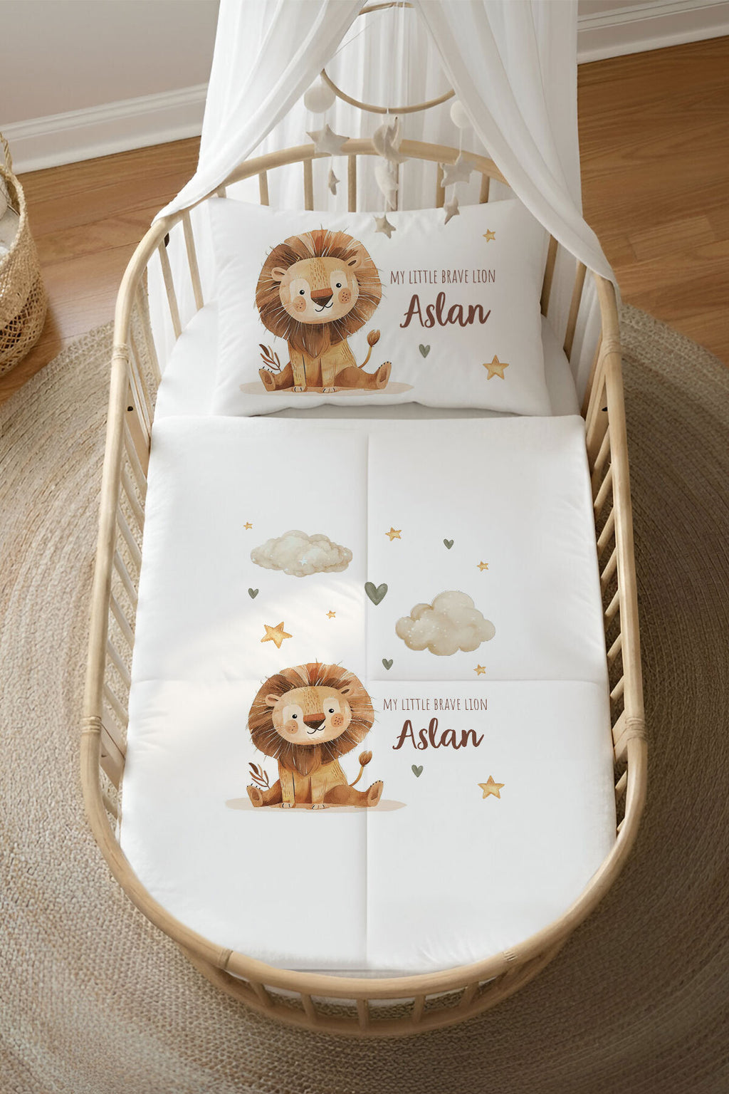 İsme Özel 4 Mevsim Anne Yanı Uyku Seti (60x100) %100 Pamuk