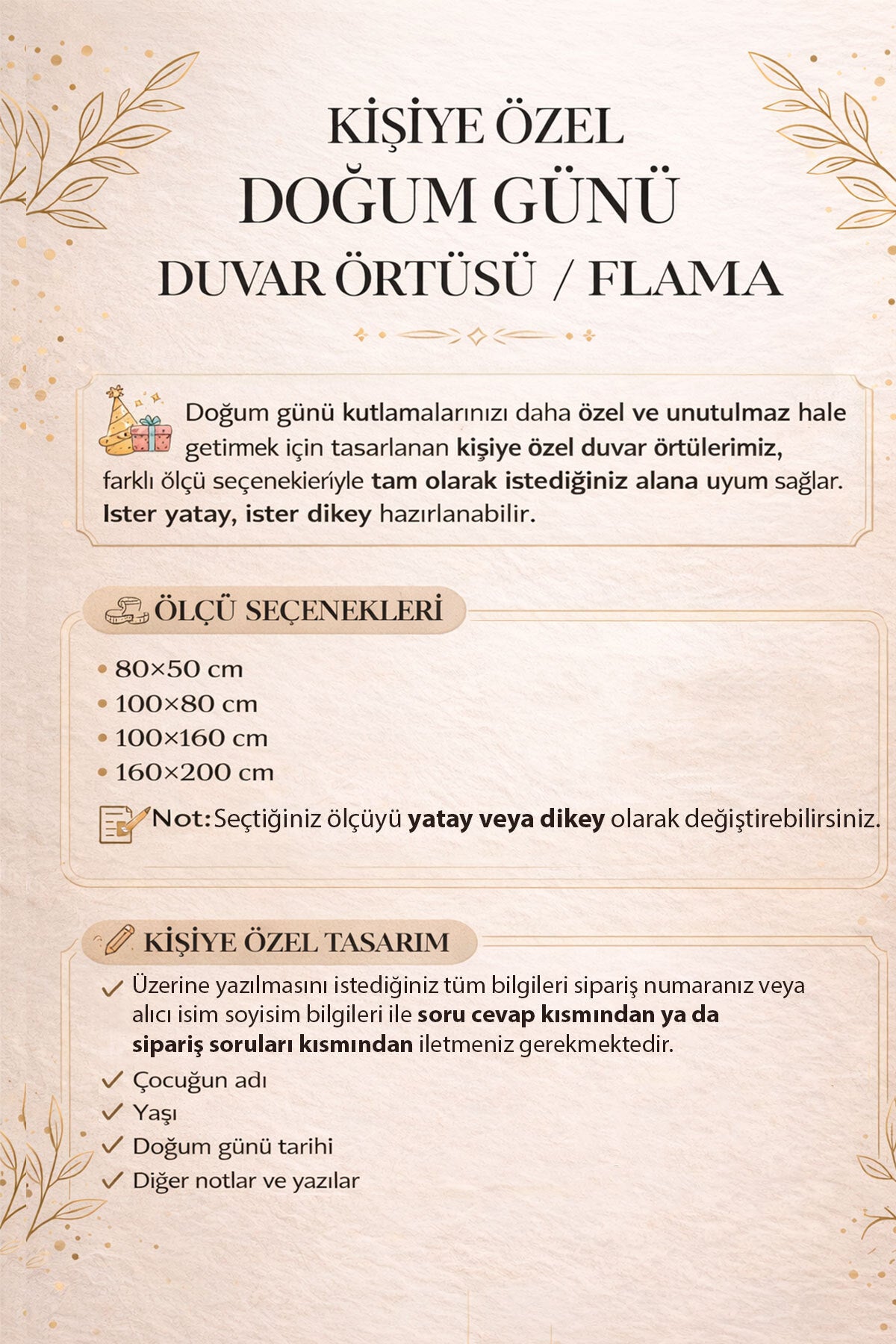 Kişiye Özel Doğum Günü Happy Birthday Duvar Örtüsü Duvar Halısı Birinci Kalite Kumaş Ürün ikincil görseli