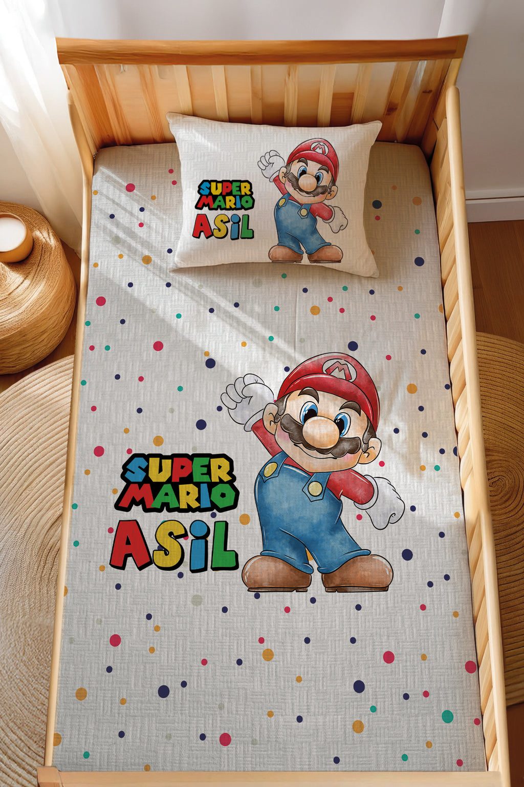 Montessori Pike Seti Jakarlı %100 Pamuk Super Mario