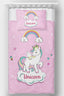 Pembe Unicorn Tek Kişilik Yatak Örtüsü