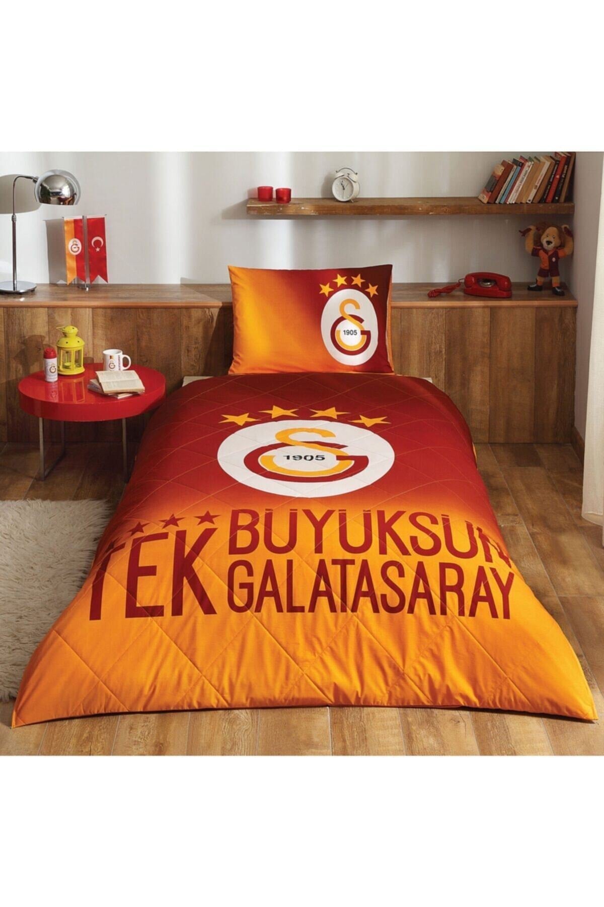 Galatasaray 4 Yıldız Tek Kişilik Yatak Örtüsü