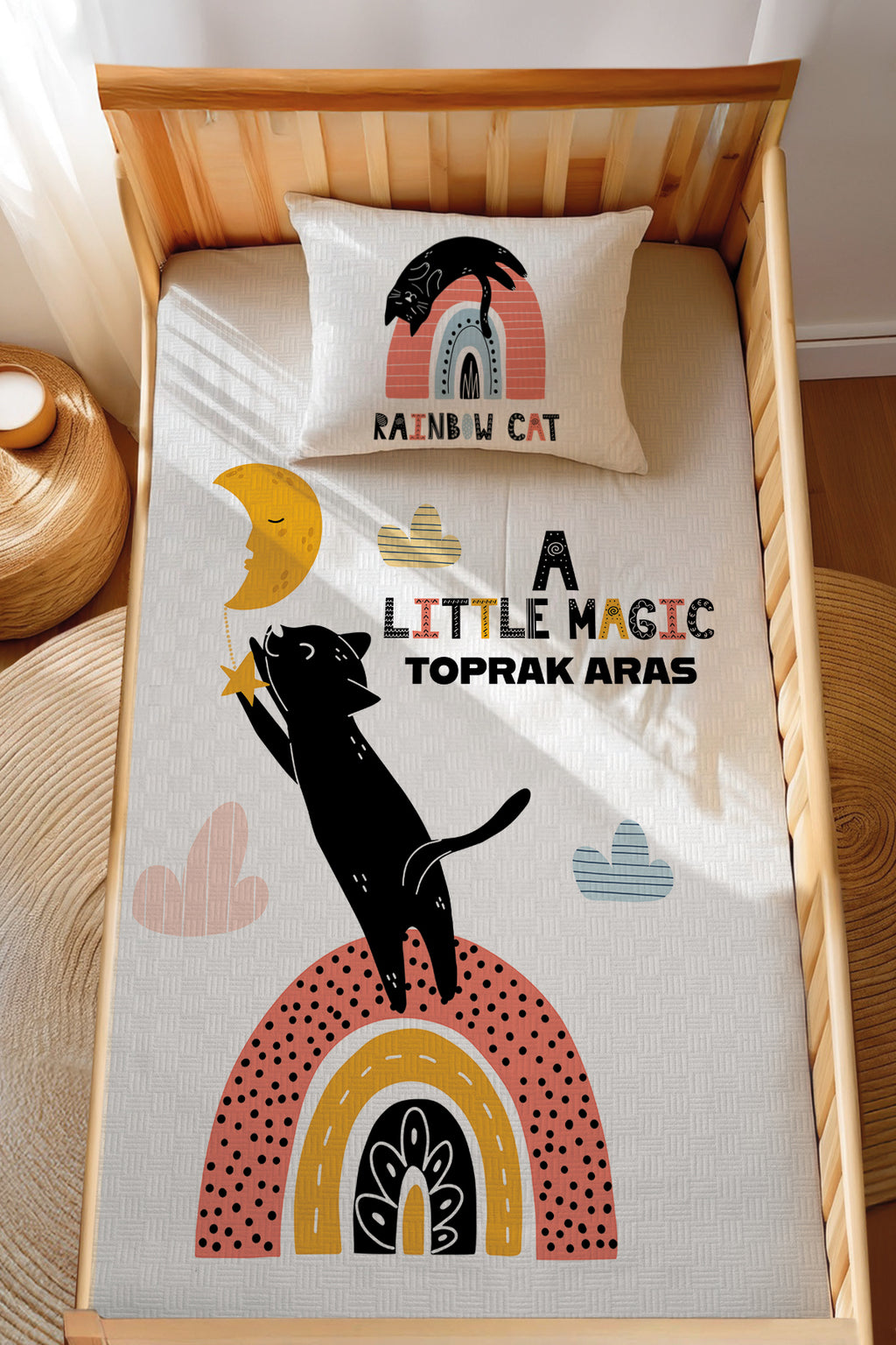 Montessori Pike Seti Jakarlı %100 Pamuk Kedi
