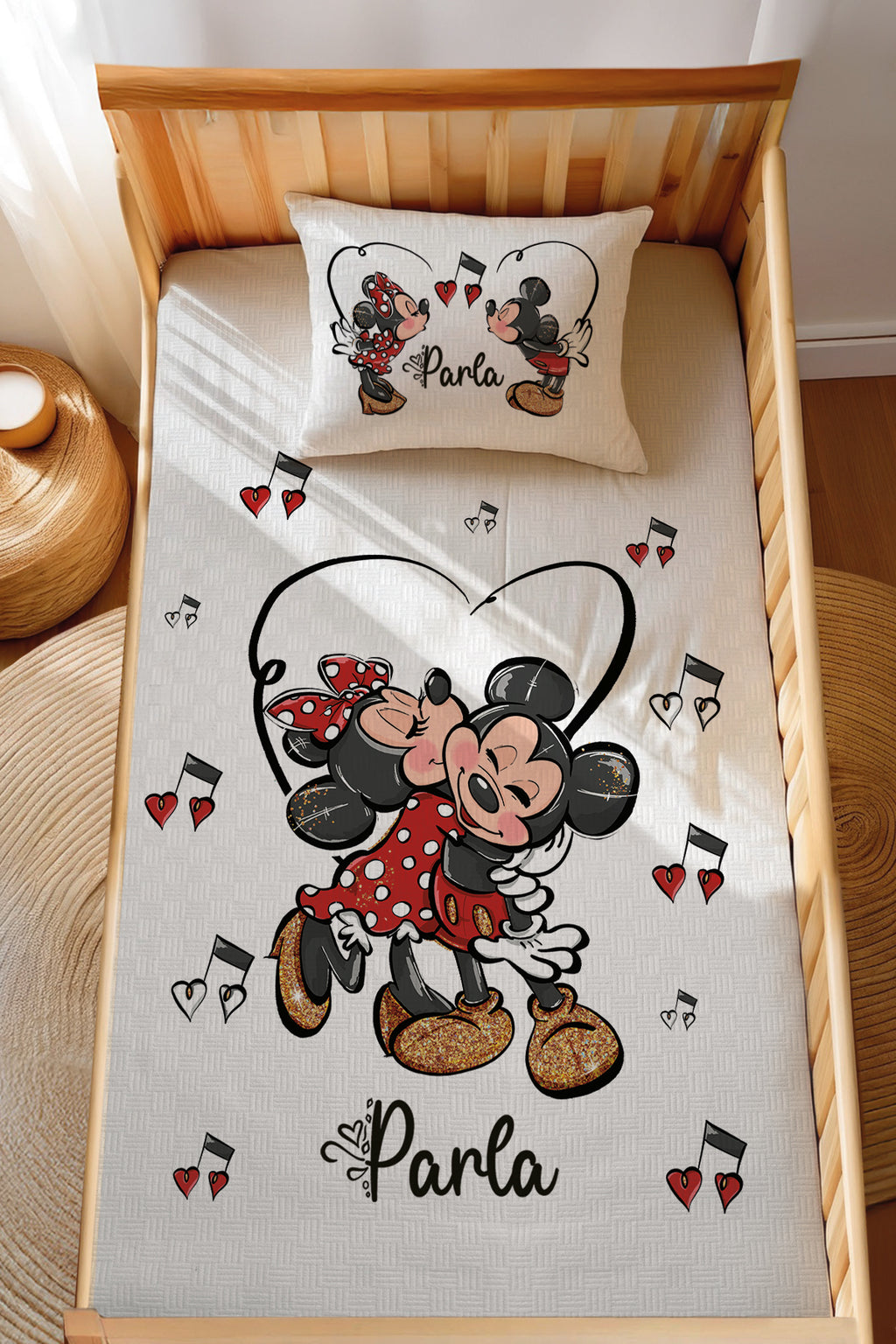 Montessori Pike Seti Jakarlı %100 Pamuk Mickey and Minnie