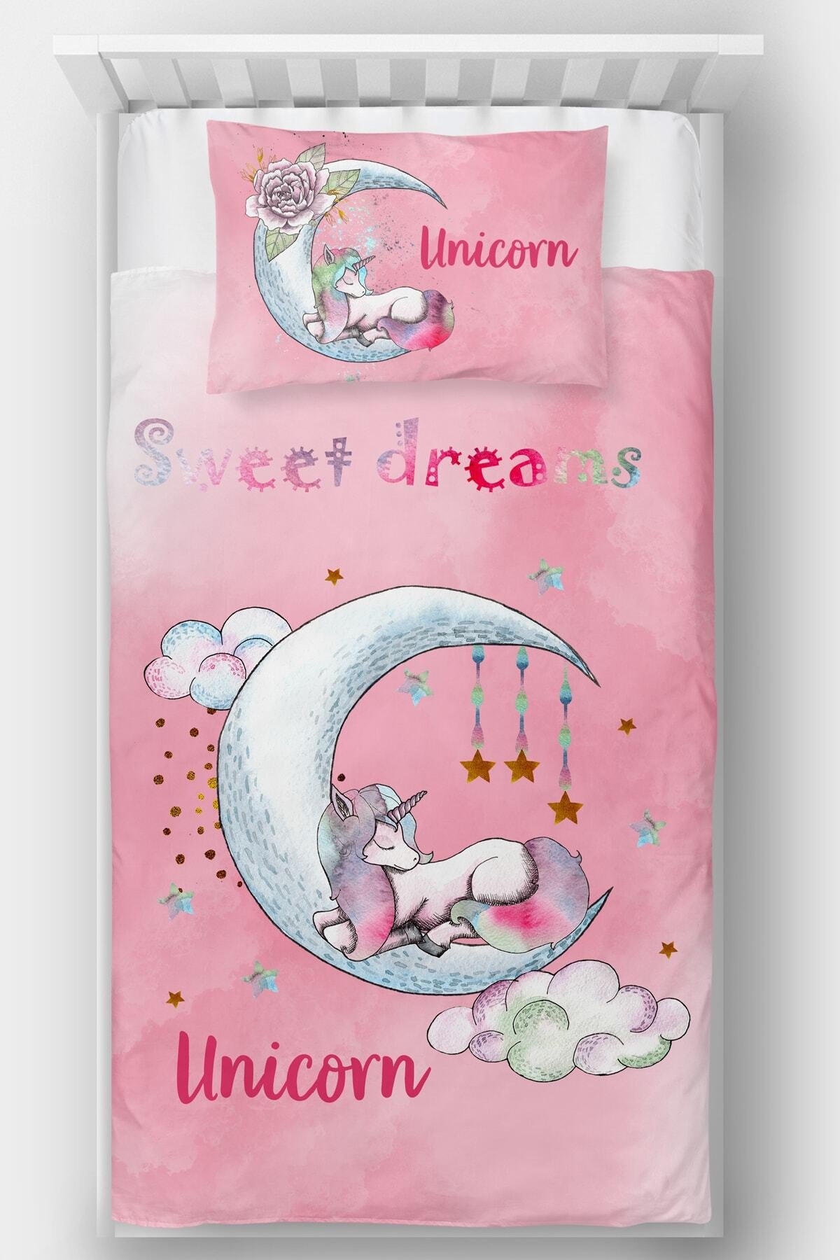 Unicorn Tek Kişilik Yatak Örtüsü Ürün ana görseli