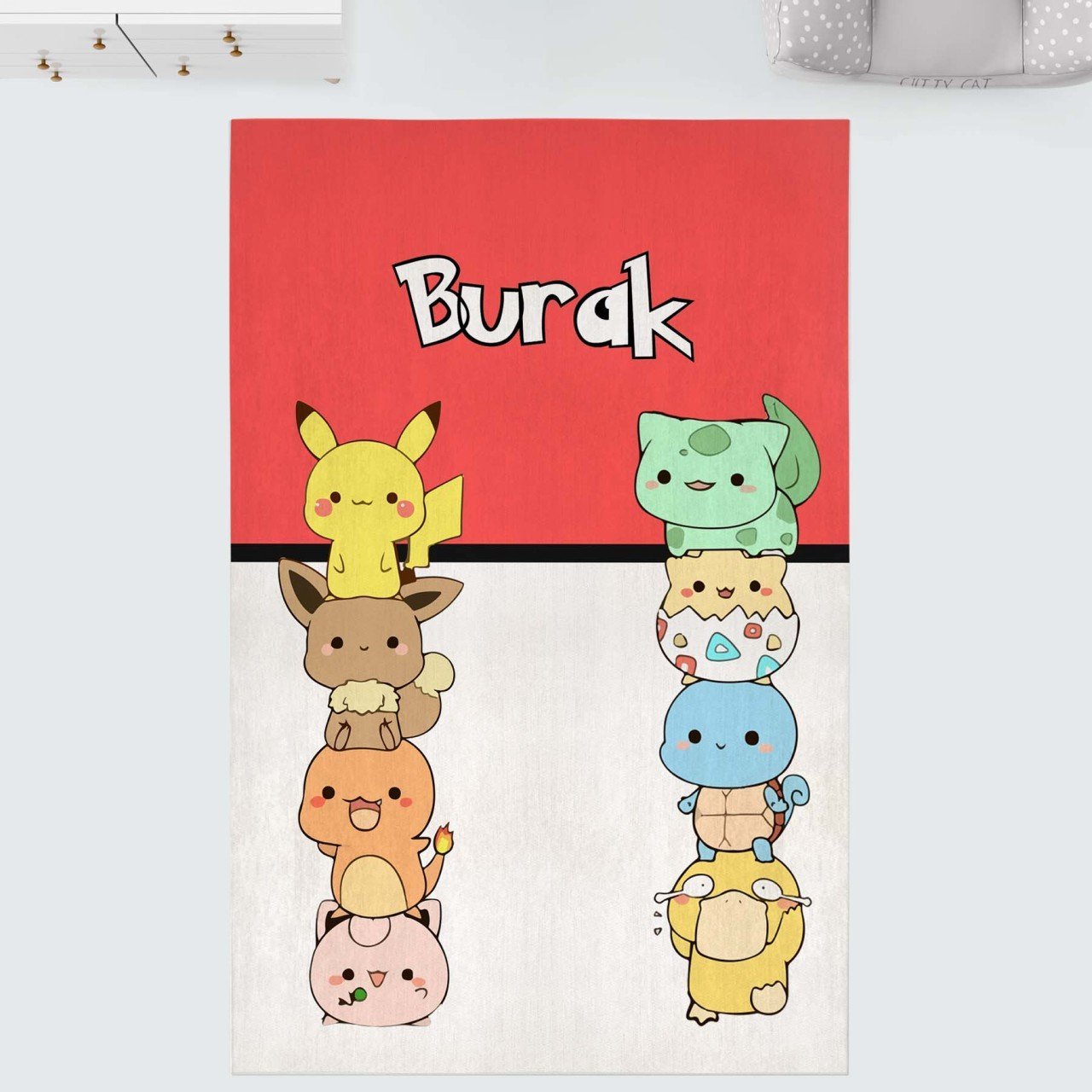 Kişiye Özel Dijital Baskı Halı Pikachu Ürün ana görseli