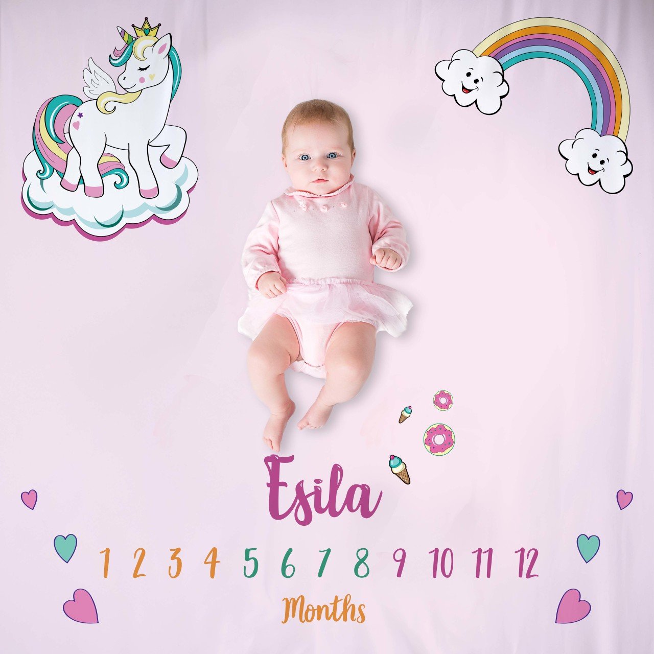 Kişiye Özel Anı Örtüsü Unicorn 2328791124aö