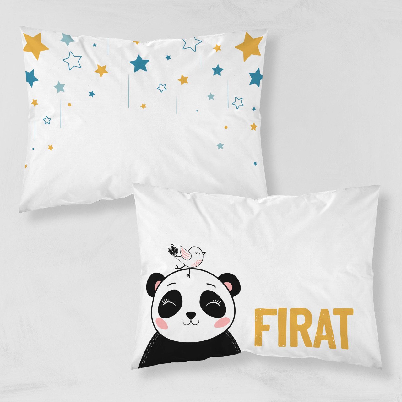 Kişiye Özel Çocuk Yastık Kılıfı Panda 37402byk
