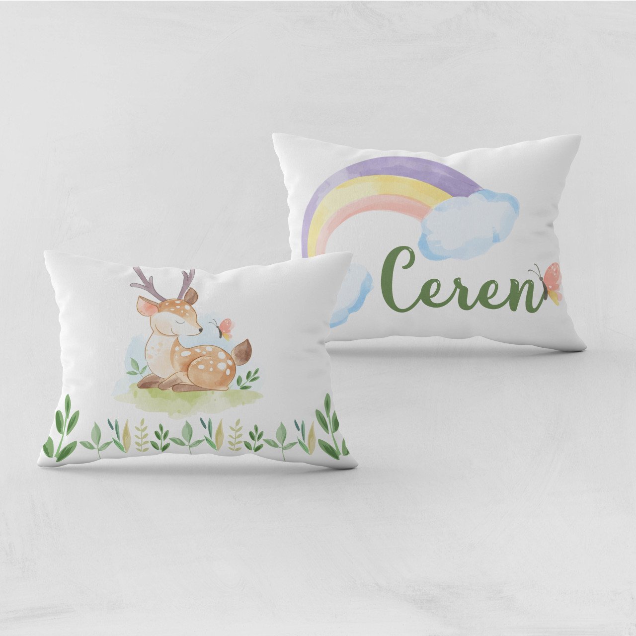 Kişiye Özel Bebek Yastık Kılıfı Bambi 37402byk