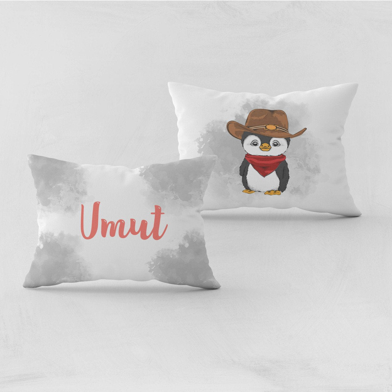 Kişiye Özel Bebek Yastık Kılıfı Penguen 37402byk