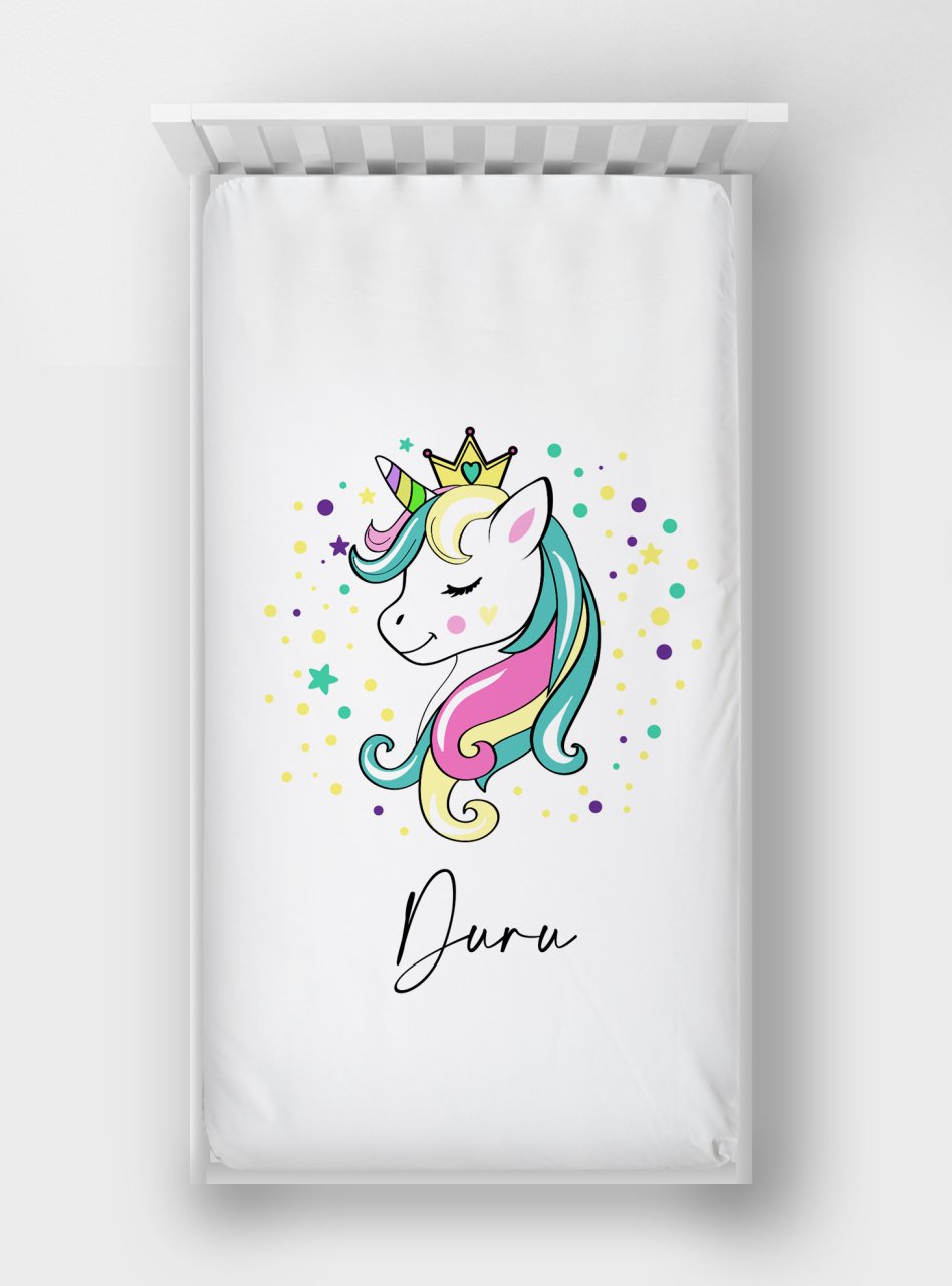 Dijital Baskılı Tek Kişilik Lastikli Çarşaf Unicorn Ürün ana görseli