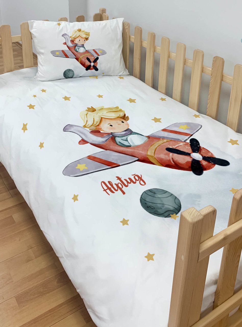 Kişiye Özel Montessori %100 Pamuk Nevresim Seti Küçük Prens Ürün ana görseli