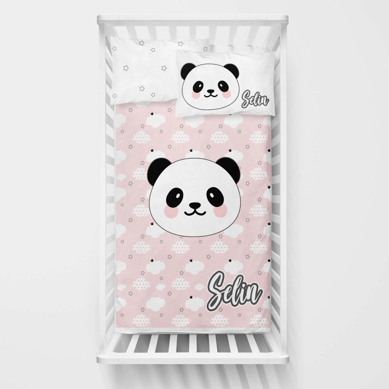 Kişiye Özel Bebek Nevresim Takımı Panda