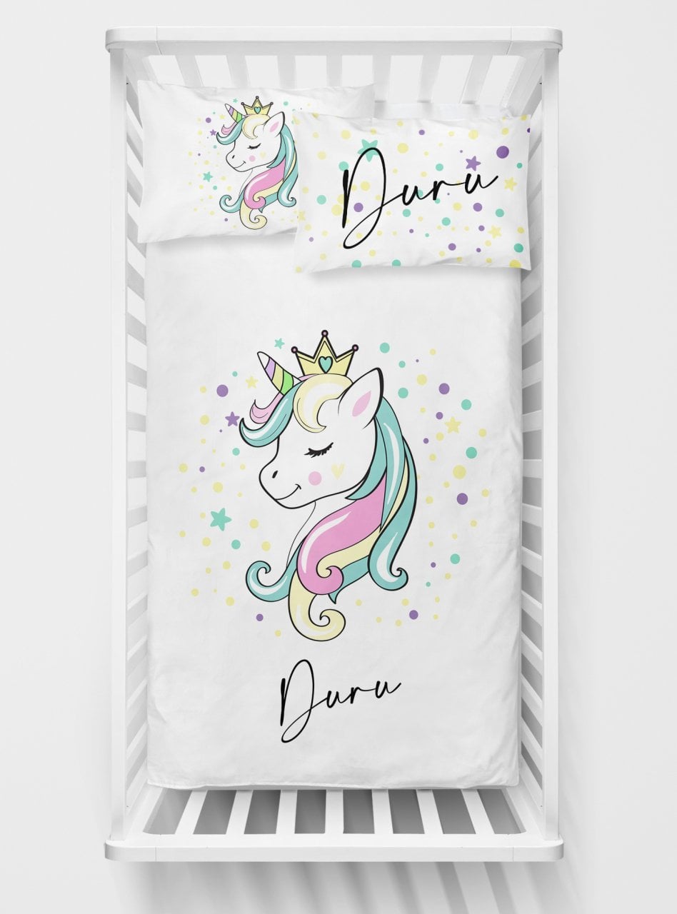 Kişiye Özel Bebek Nevresim Takımı Unicorn