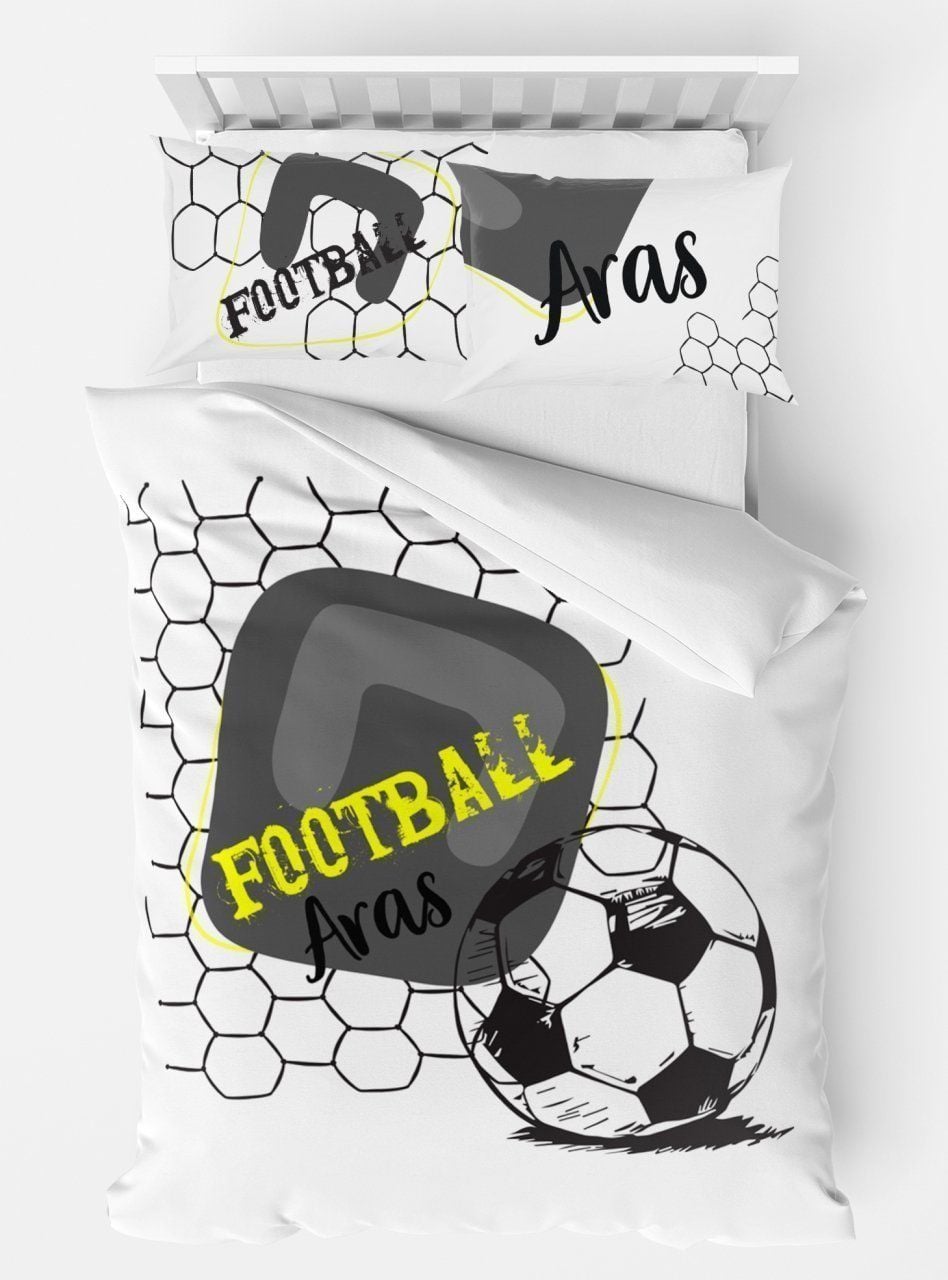 Kişiye Özel Tek Kişilik Nevresim Takımı Futbol