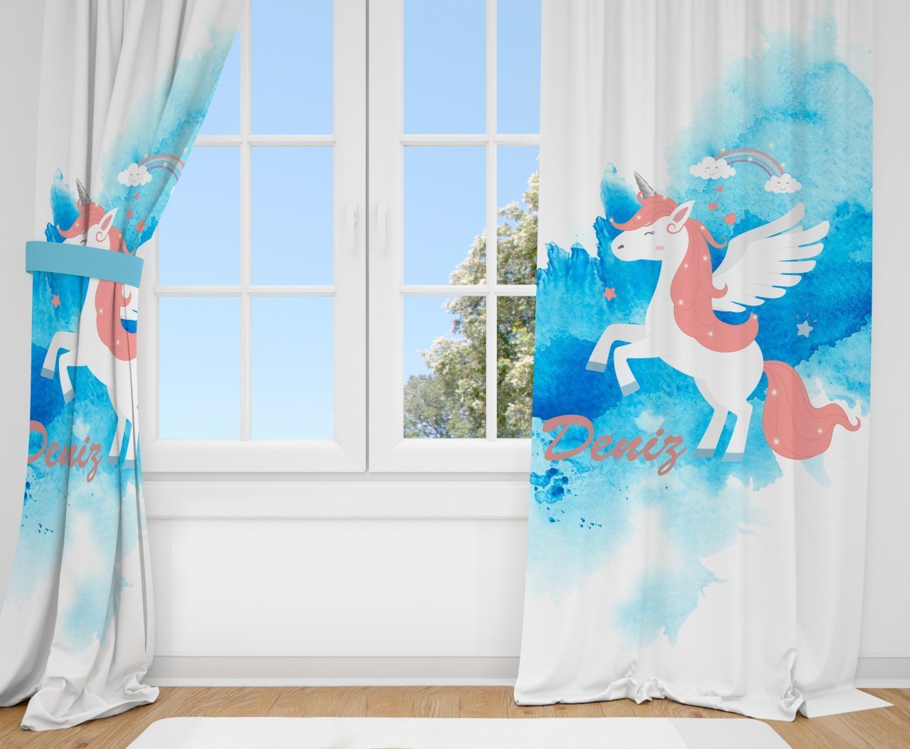 Kişiye Özel Fon Perde Unicorn Ürün ana görseli