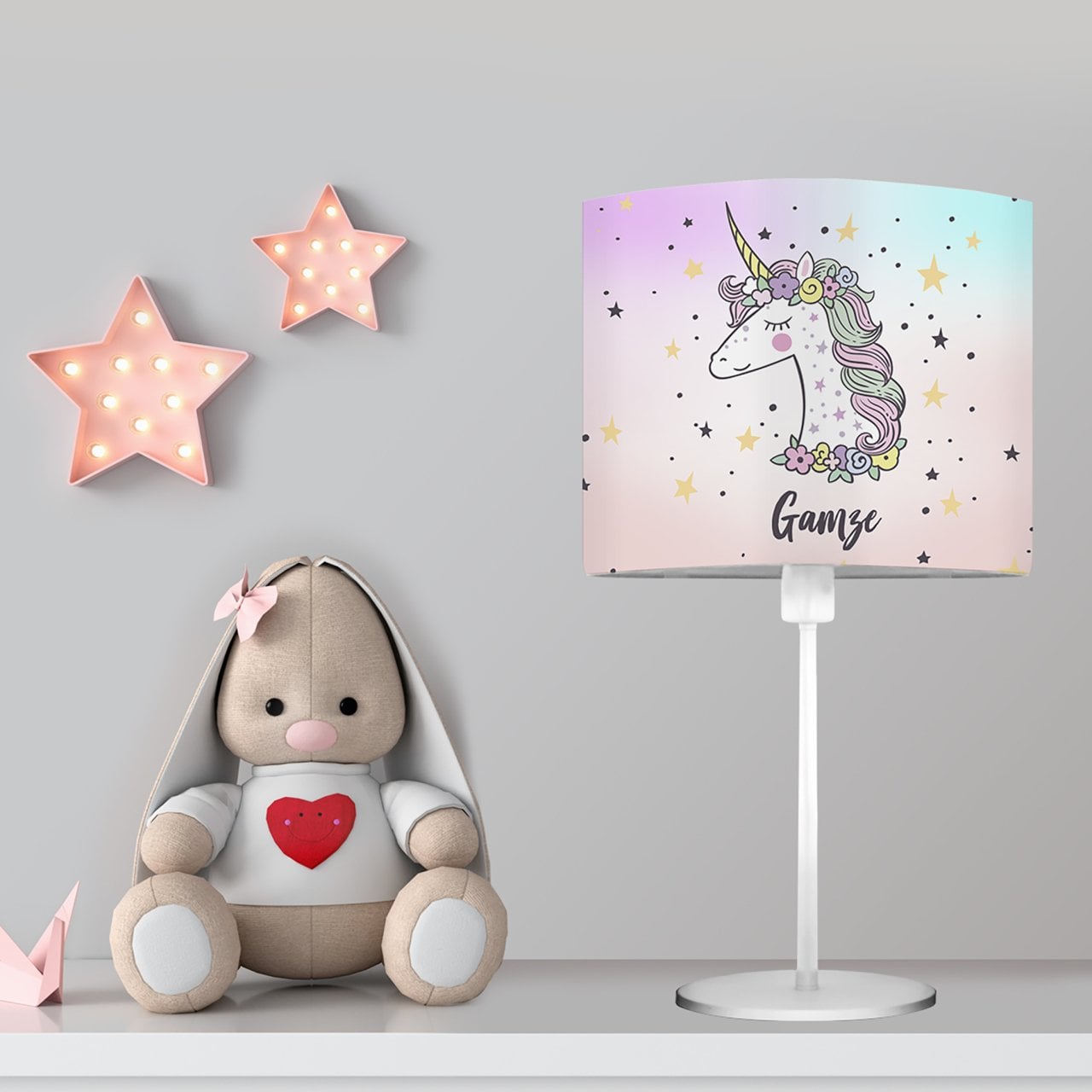 Kişiye Özel Başucu Abajur Unicorn Ürün ana görseli