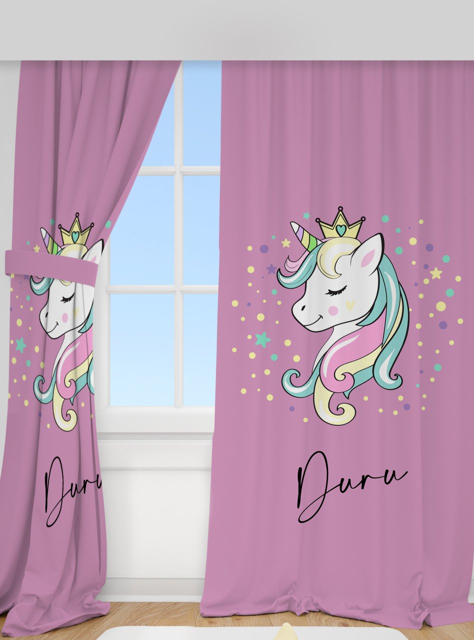 Kişiye Özel Fon Perde Unicorn Ürün ana görseli