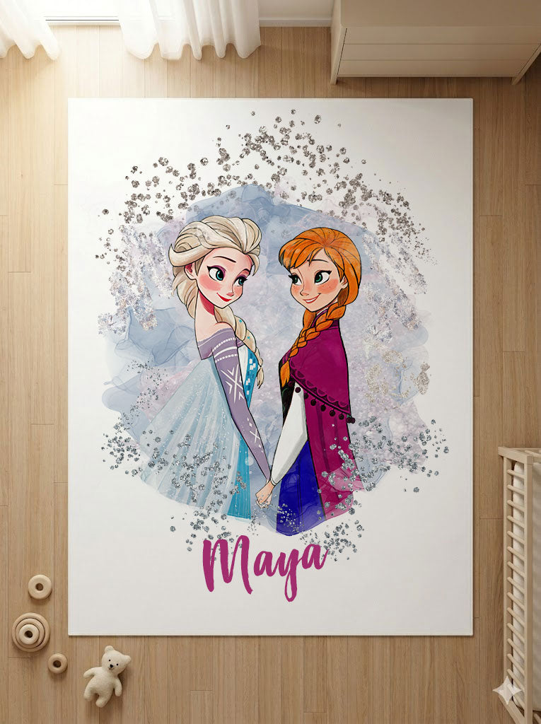 Kişiye Özel Elsa ve Anna Çocuk Halısı