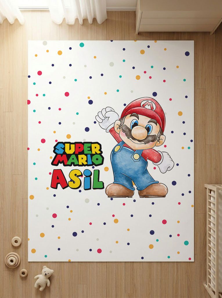 Kişiye Özel Mario Temalı Çocuk Halısı
