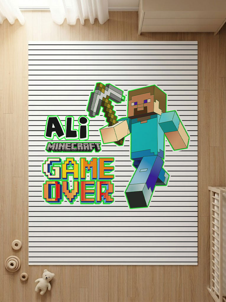 Kişiye Özel Minecraft Oyuncu Halısı Ürün ana görseli