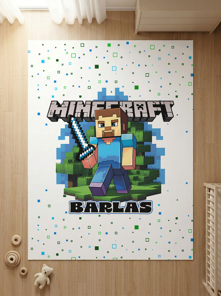 Kişiye Özel Minecraft Karakter Halısı Ürün ana görseli