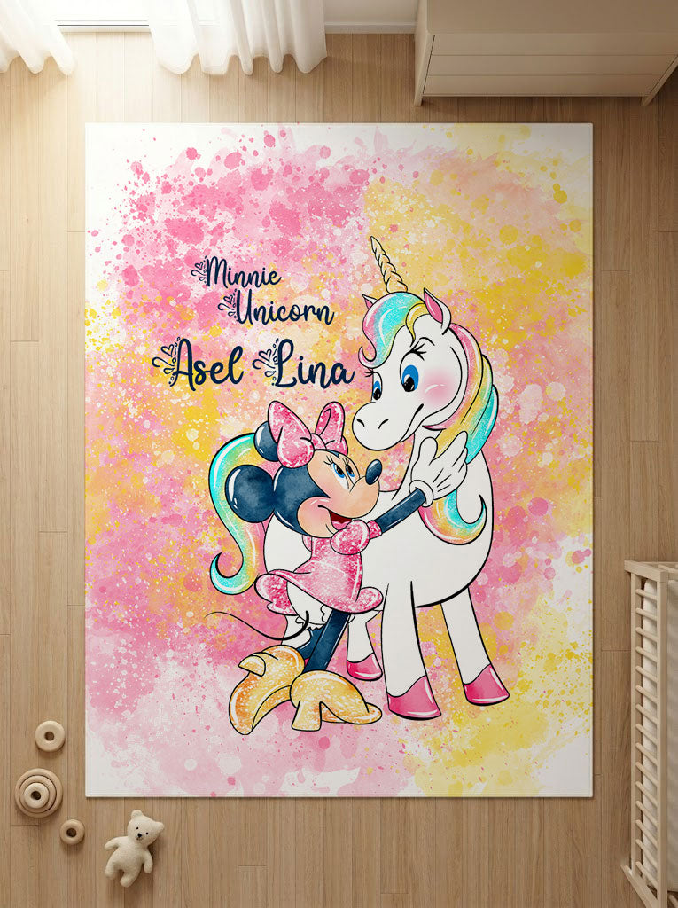 Kişiye Özel Unicorn Minnie Çocuk Halısı