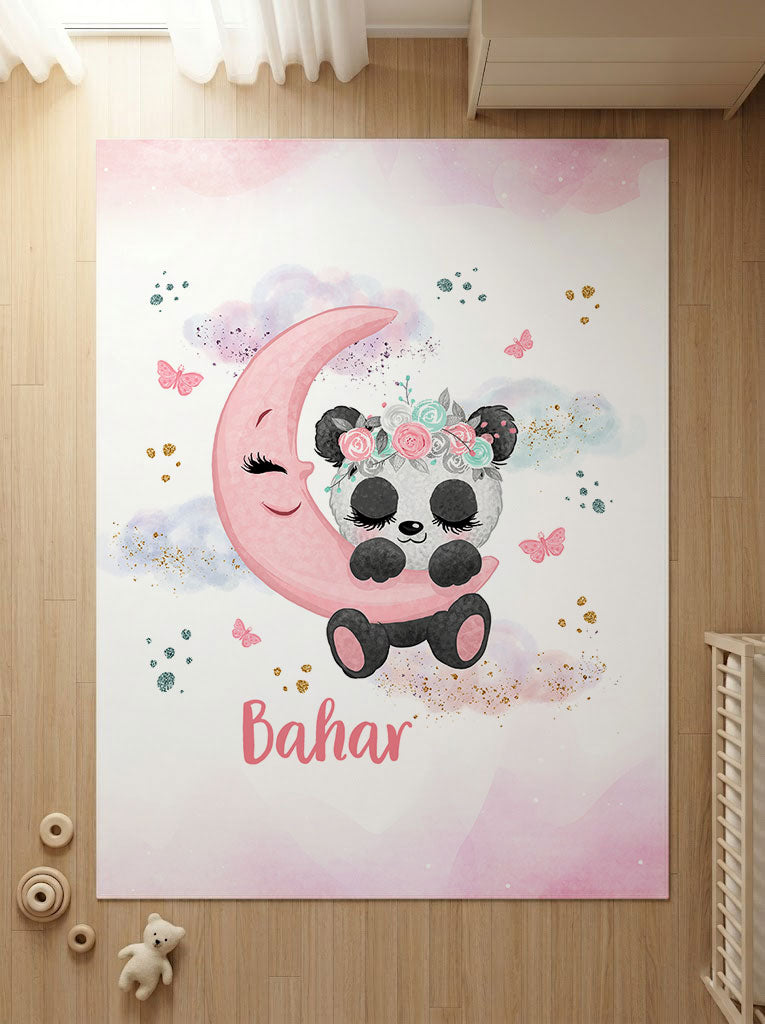 Kişiye Özel Ay Panda Çocuk Halısı