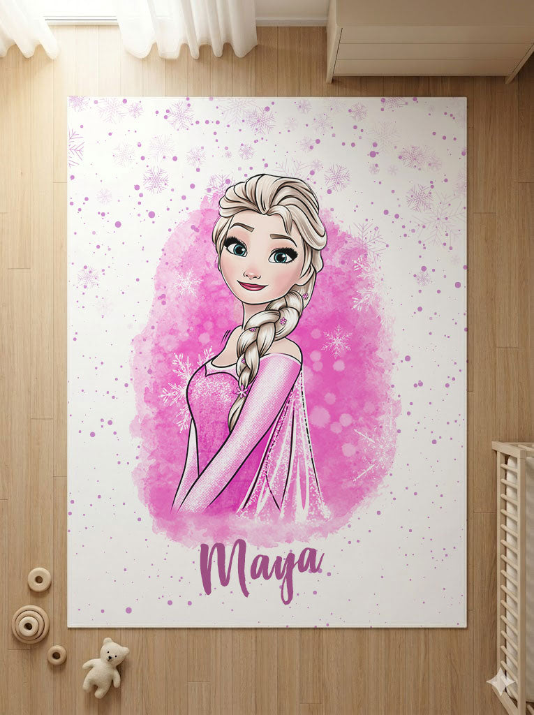 Kişiye Özel Pembe Elsa Çocuk Halısı