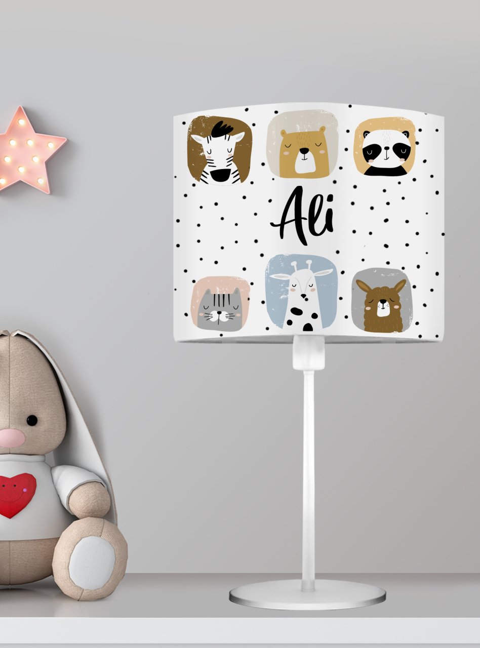 Kişiye Özel Başucu Abajur Hayvanlar Ürün ana görseli