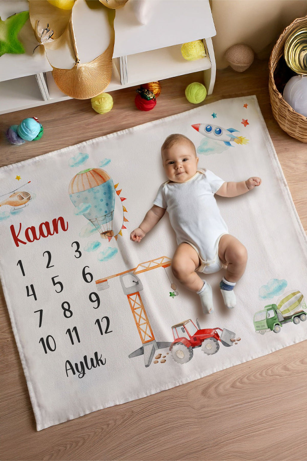 Kişiye Özel İnşaat Temalı Anı Örtüsü