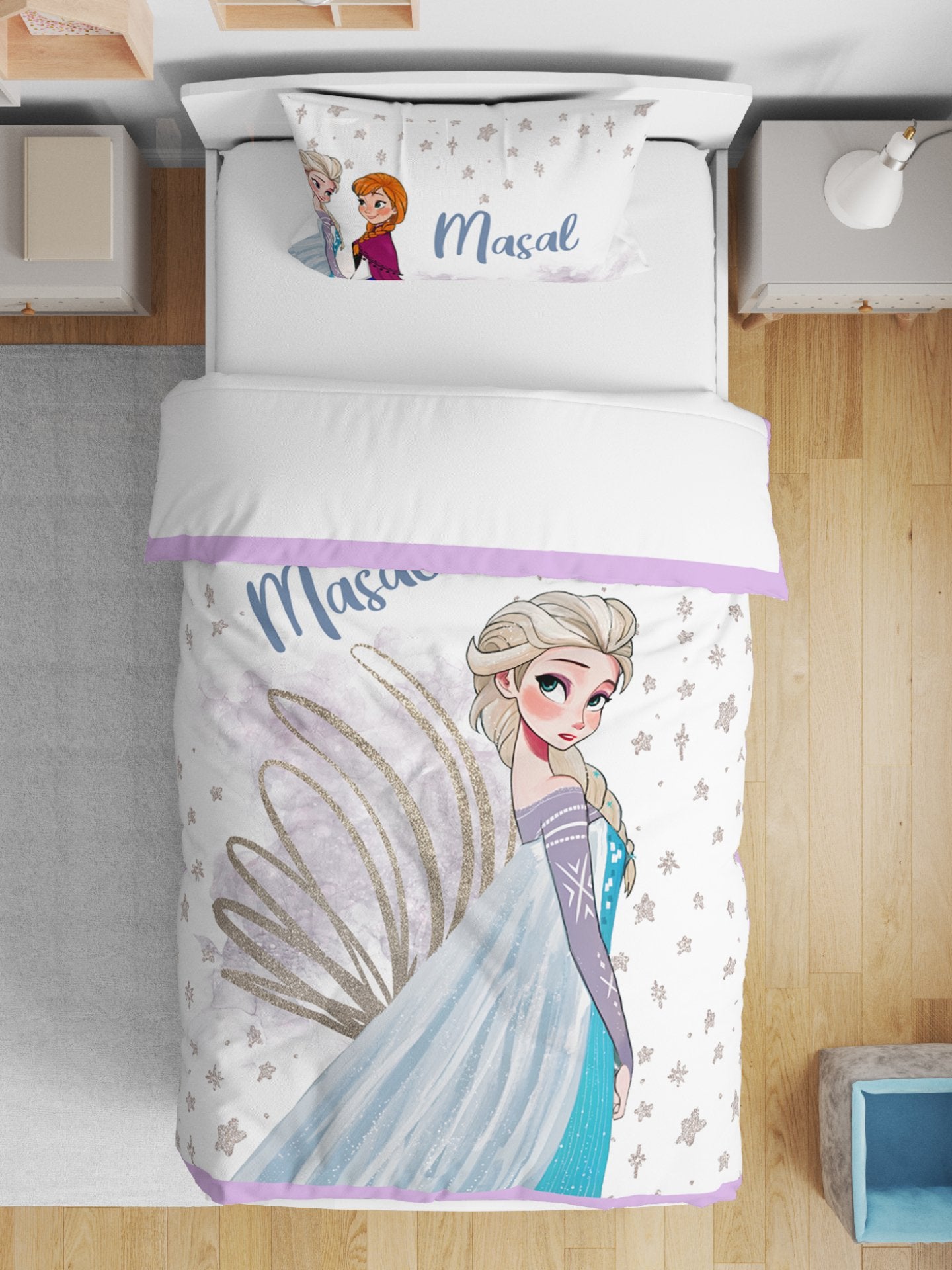 Çift Taraflı Pamuk Saten Nevresim Seti Anna Elsa Ürün ana görseli