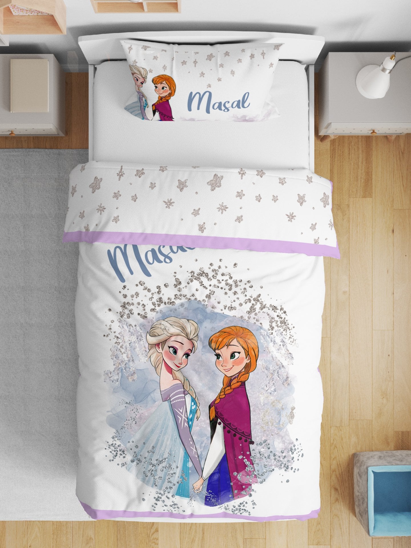 Çift Taraflı Pamuk Saten Nevresim Seti Anna Elsa Ürün ikincil görseli