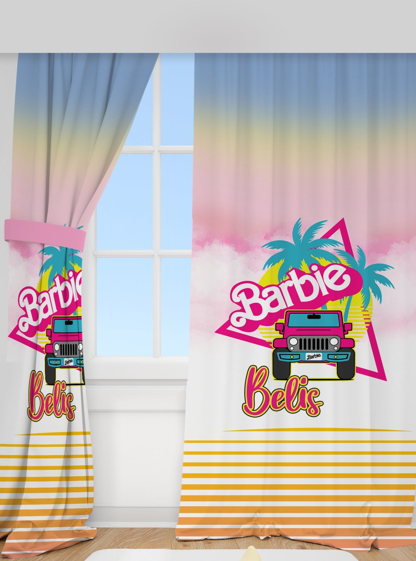 Kişiye Özel Baskılı Fon Perde Barbie Ürün ana görseli