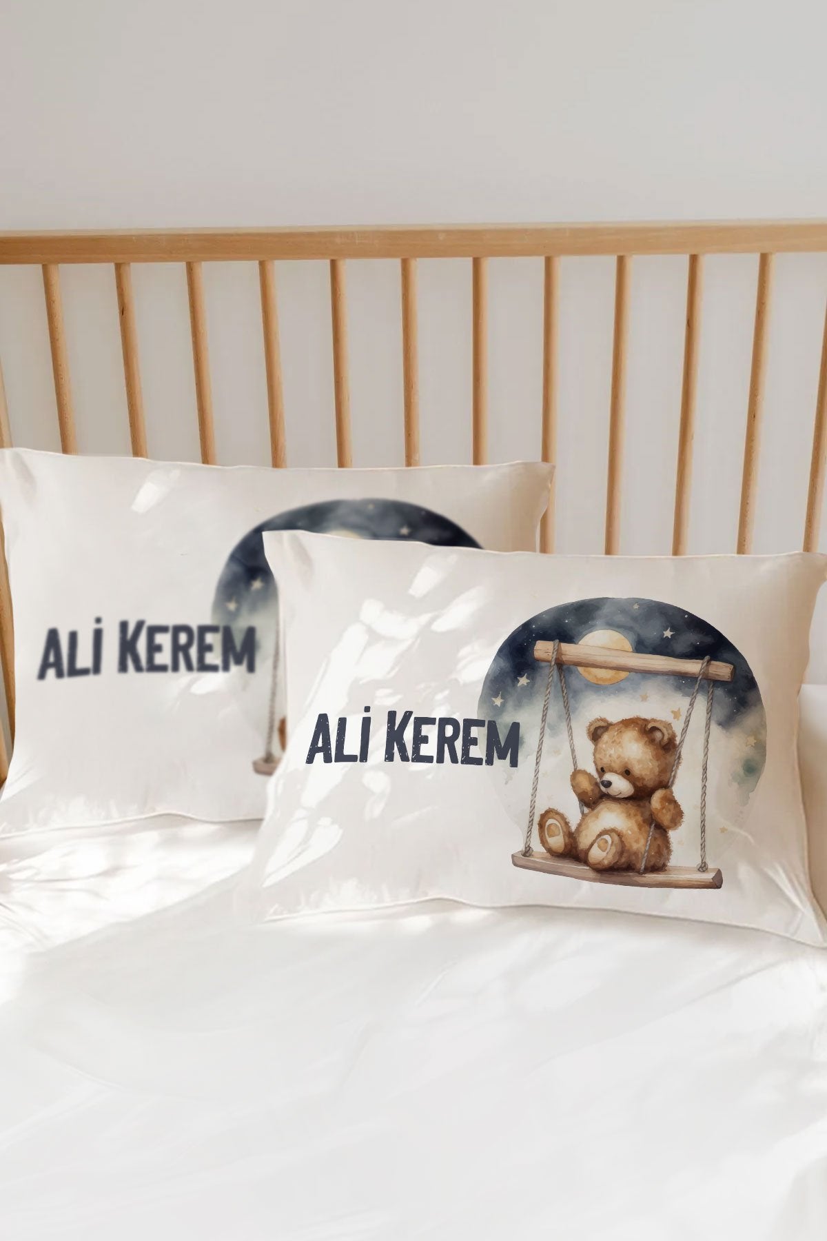 Kişiye Özel Ayıcık Bebek Yastık Kılıfı