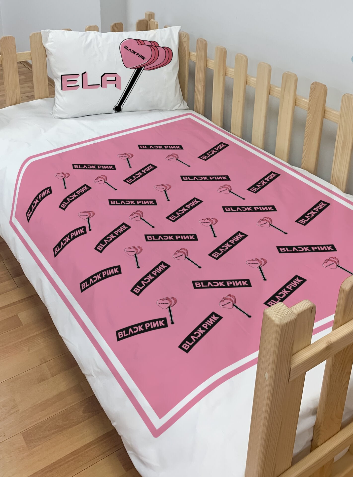 Kişiye Özel Montessori %100 Pamuk Nevresim Seti Blackpink Ürün ana görseli