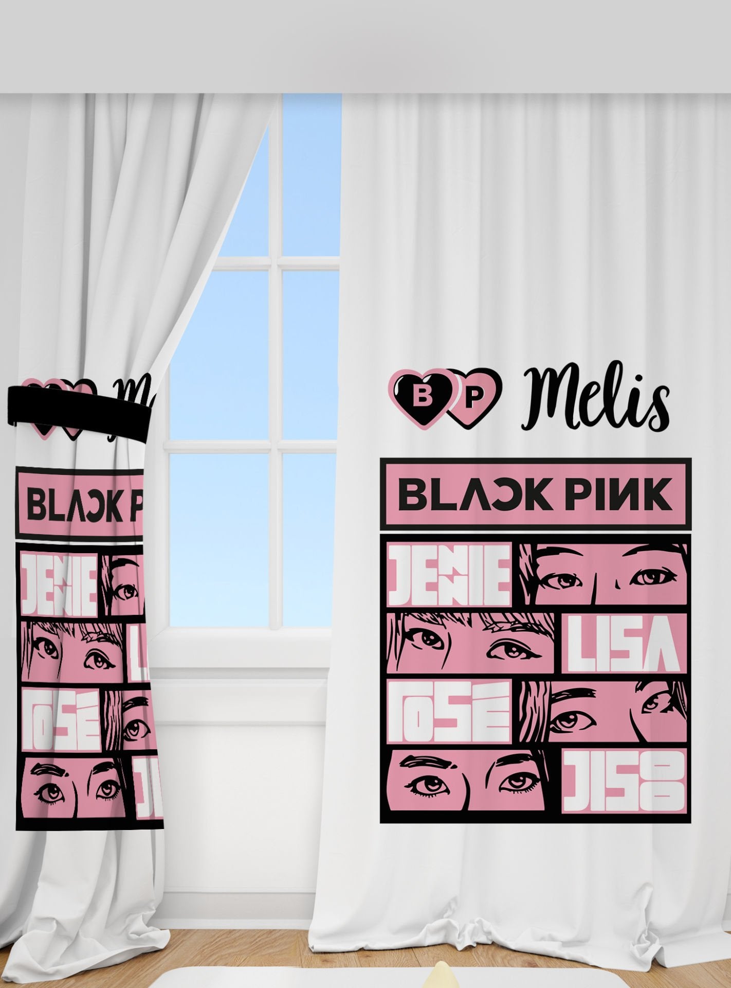 Kişiye Özel Baskılı Fon Perde Blackpink Ürün ana görseli
