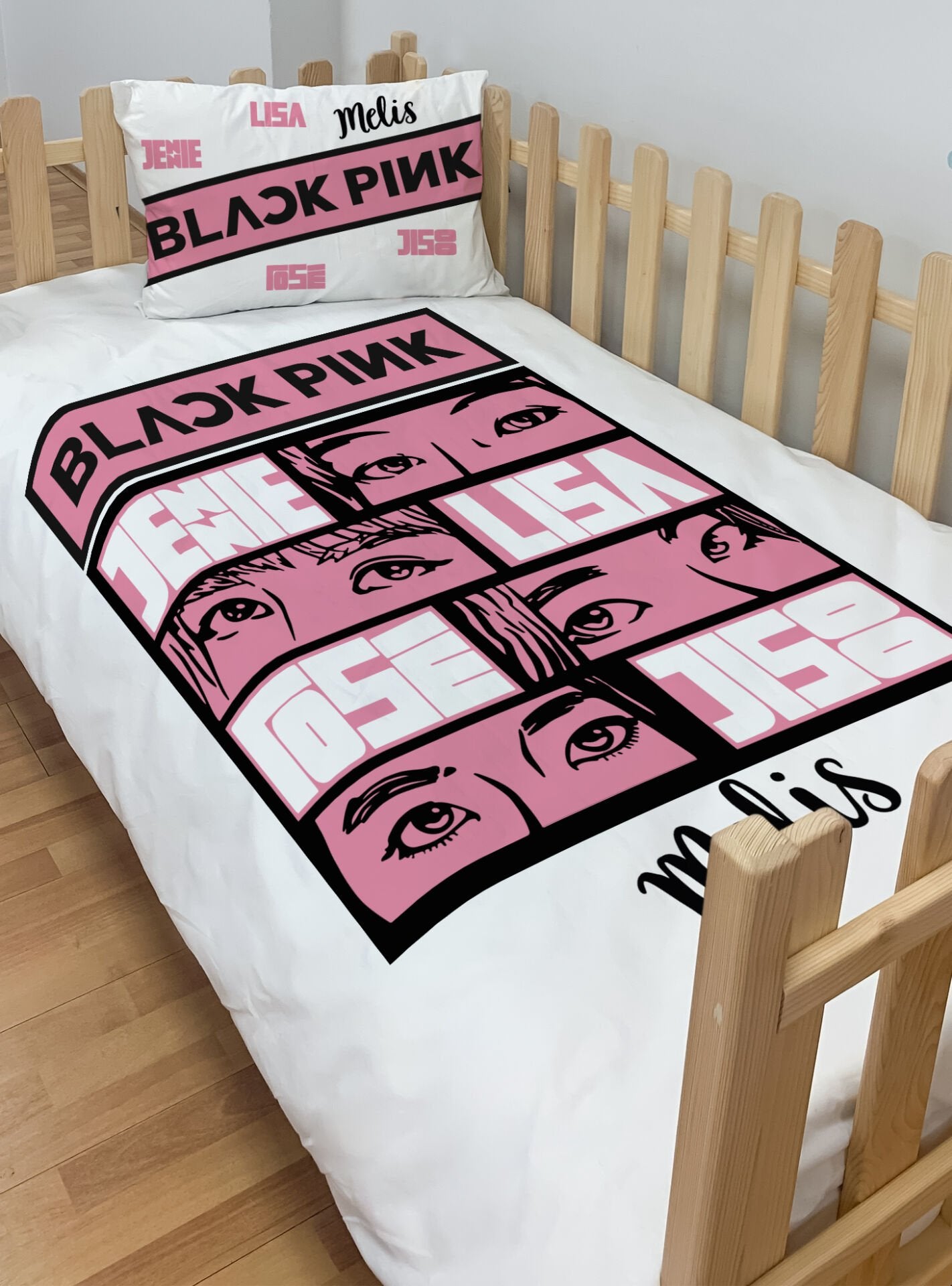 Kişiye Özel Montessori %100 Pamuk Nevresim Seti Blackpink Ürün ana görseli
