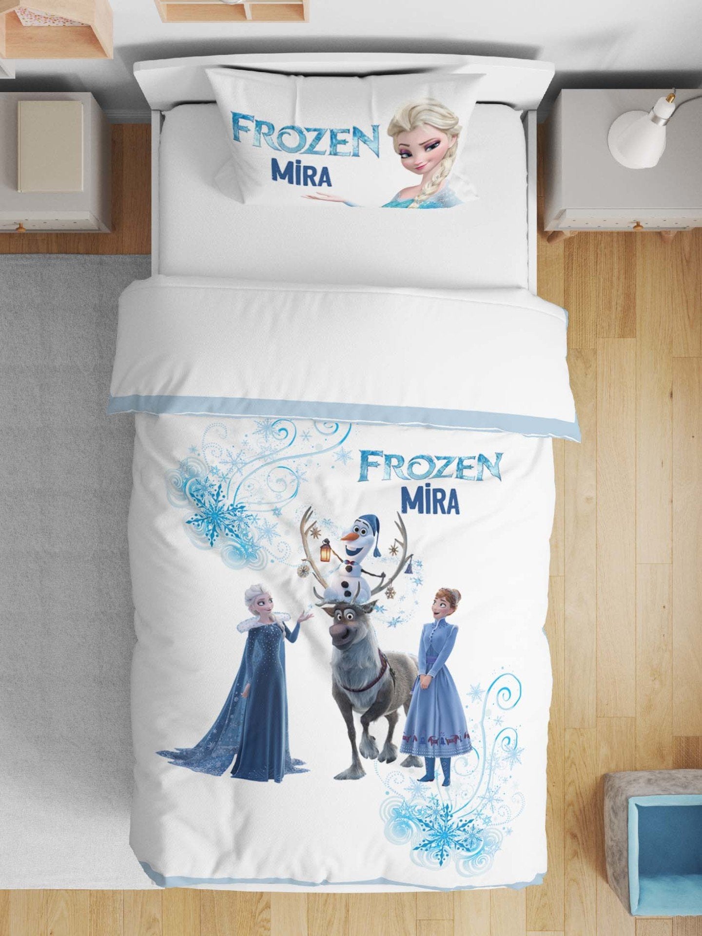 Çift Taraflı Pamuk Saten Nevresim Seti Frozen Elsa Ürün ana görseli
