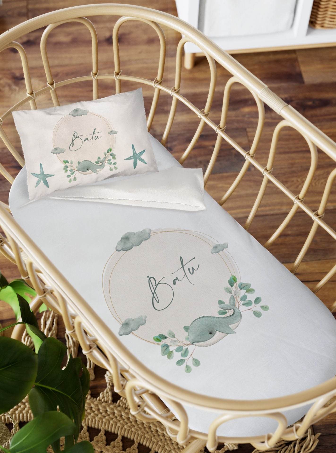 Anne Yanı Beşik Nevresim Takımı Balina Ürün ana görseli