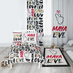 Kişiye Özel Fon Perde Love