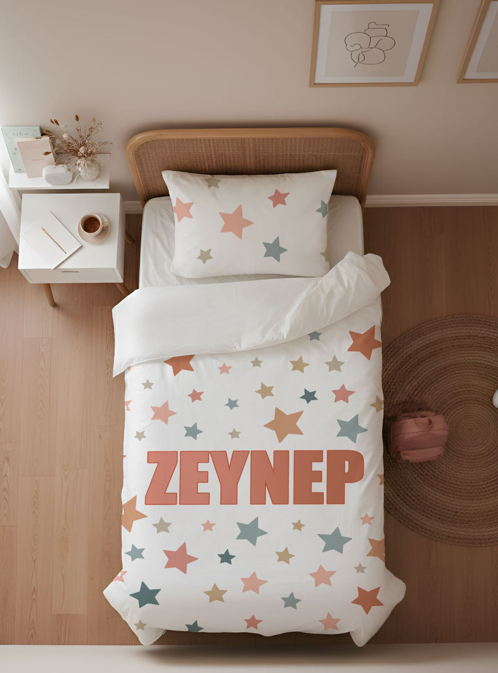 Kişiye Özel Genç Odası Tek Kişilik Nevresim Yıldızlar