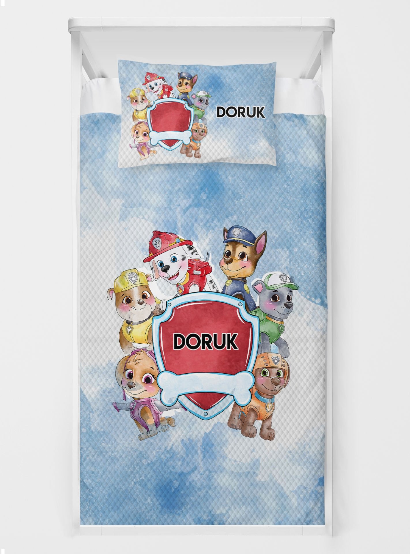 Kişiye Özel %100 Pamuk Tek Kişilik Pike Seti Paw Patrol yntkpk72536992